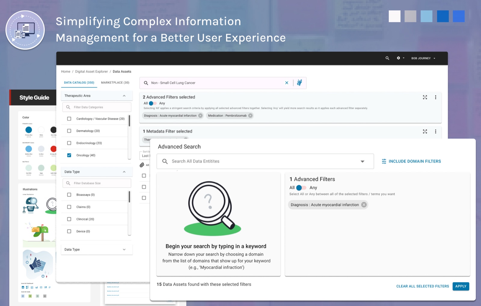 DAE Search platform interface overview — enterprise data discovery redesigned around trust